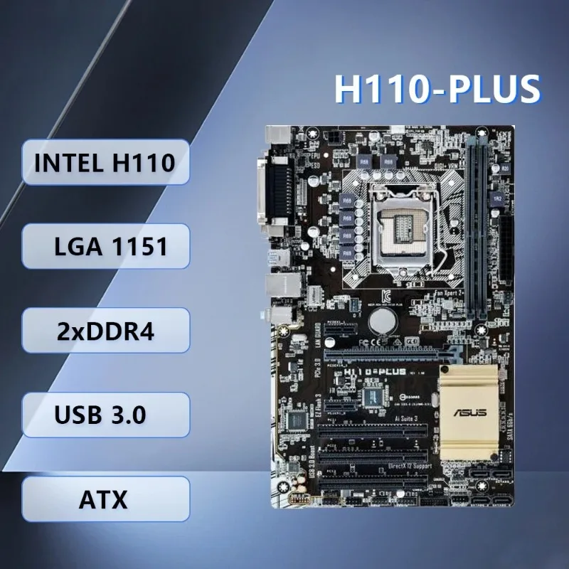 Asus H110-PLUS Motherboard support Core i3-6300 i3-7300 i5-6500 i7-7700 i5-7400 cpu ATX LGA 1151Intel H110 DDR4 32GB