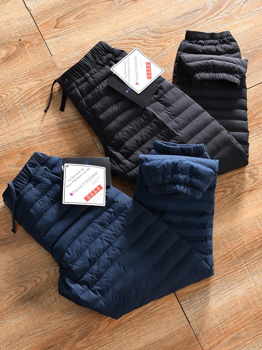 Thickened Winter Cotton Pants for Men Outdoor Sports Warmth Resistant to Cold Long Pants Nylon Fiber Standard Fit Pure Color