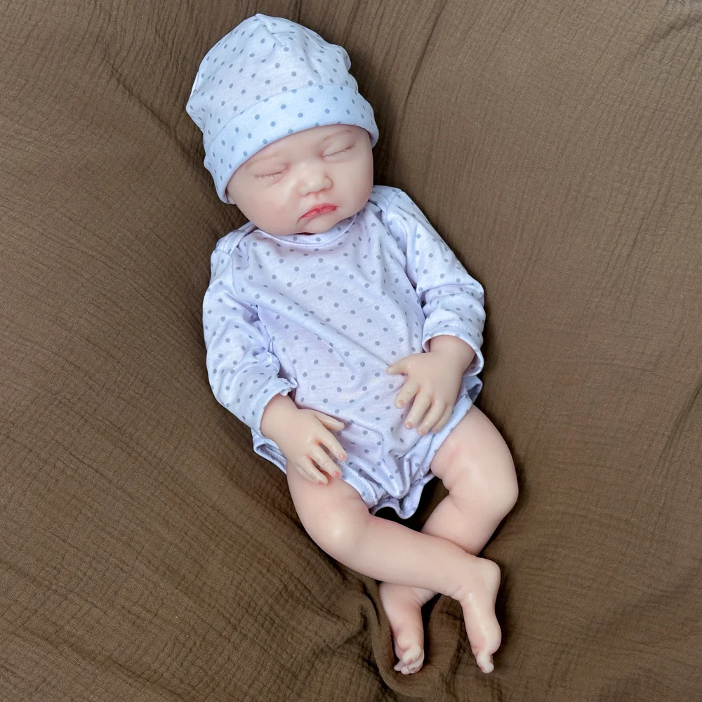 18인치 실리콘 실물 같은 아기 인형, 부드럽고 견고한, 리본 실리콘 인형, 유아 돌봄 훈련용 소품-0206GJ