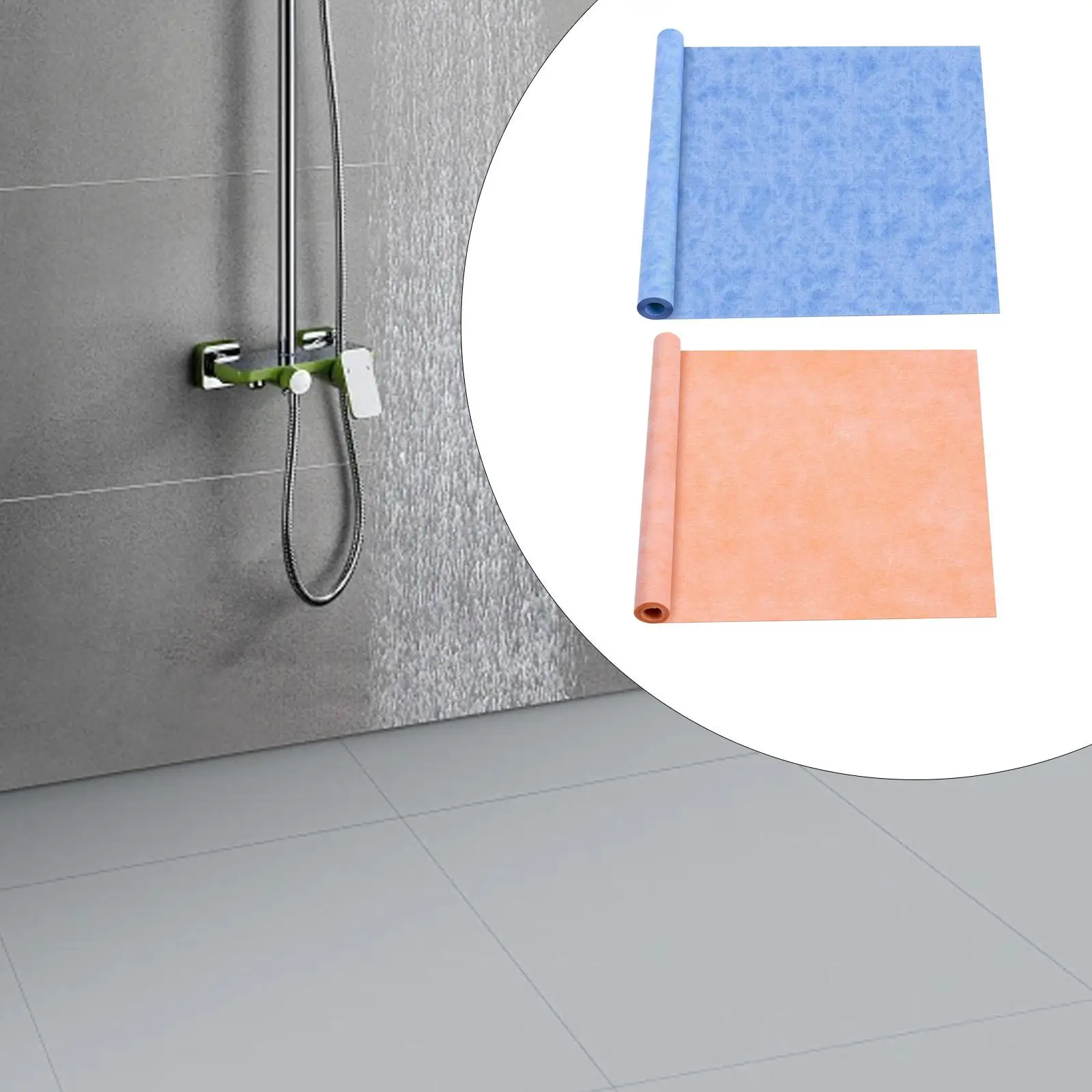 Waterproof Membrane for Shower, Multi Purpose 0.5 mm Thickness Flooring Underlayment for Bathroom Corners Tiles Wet Areas Saunas