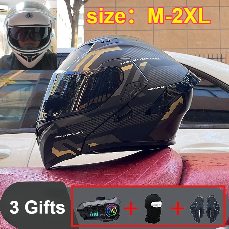 

Unisex Flip-Up Motorcycle Helmet with Dual Anti-Fog Visors All-Season Protection full face helmet 범블비헬맷