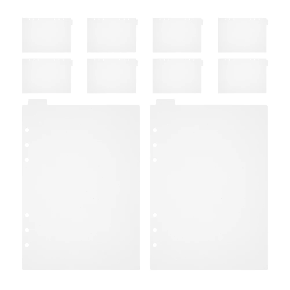 

10 Sheets A5 Transparent PVC Notebook Dividers Office Supplies Loose Leaf Binder Partition Baffle Notepad Tabs Folder Notebooks