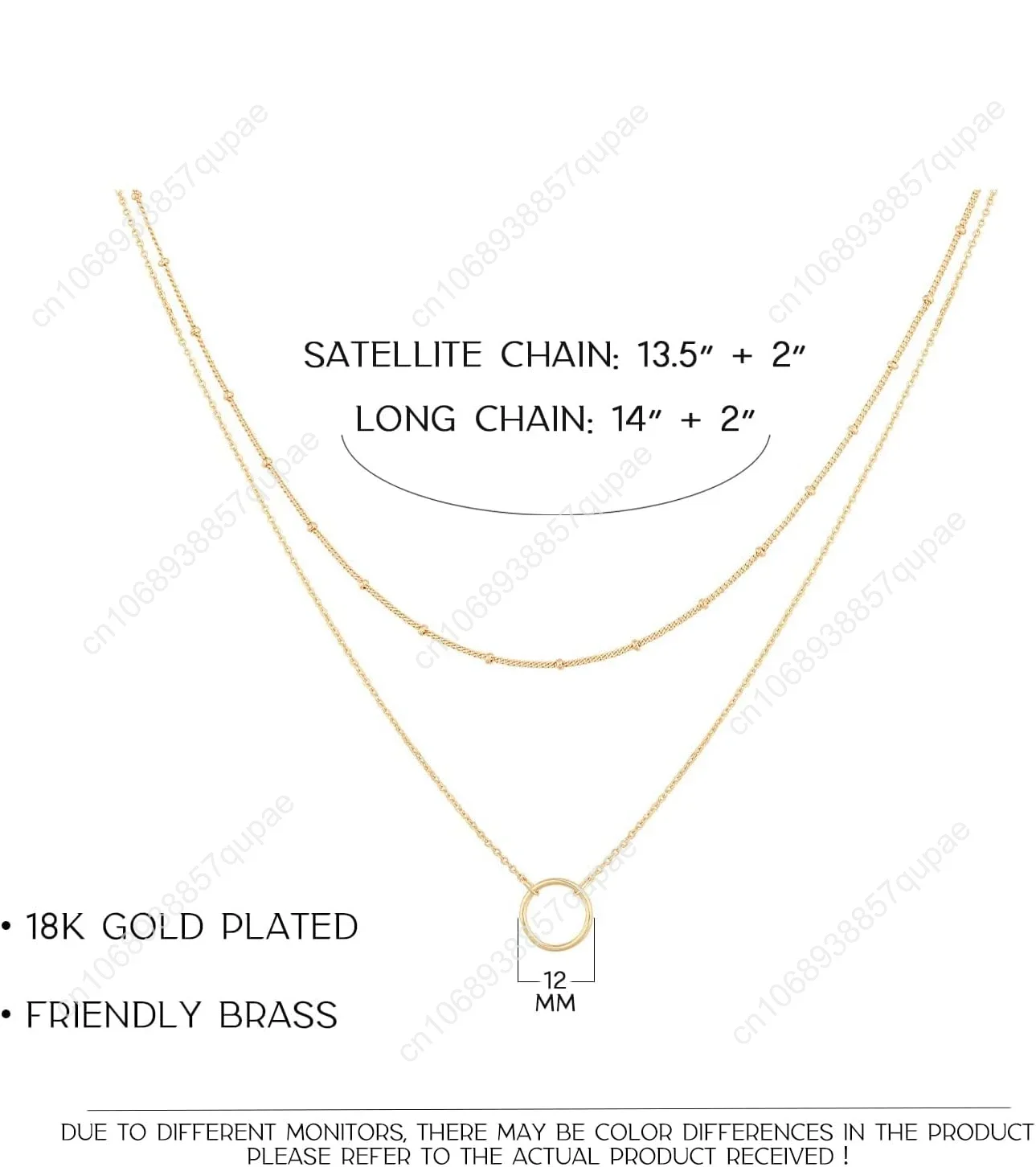 Layered Heart Necklace Pendant Handmade 18k Gold Plated Dainty Gold Choker Arrow Bar Layering Long Necklace Women Girls Gifts