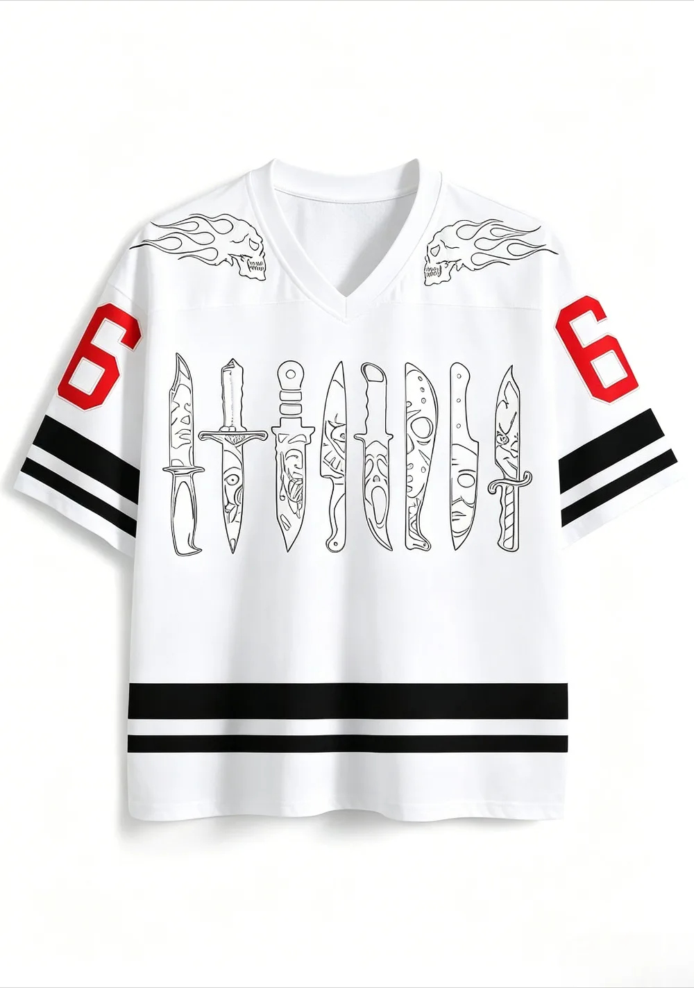 Harajuku Gestreiftes Patchwork Gothic 3D-Druck Breatha Schnelltrocknendes Herren-T-Shirt mit V-Ausschnitt Outdoor Fashiona Sport Eltern-Kind-Kleidung – Detail 5