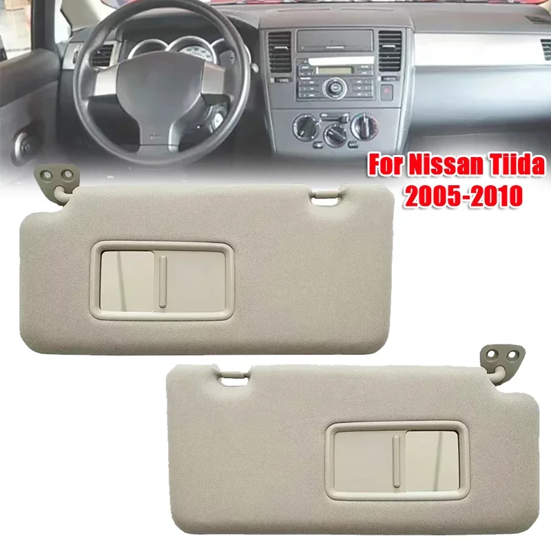 1/2pcs Car Front Windshield Sun Visor with Cosmetic Mirror for Nissan Tiida 2005 - 2010