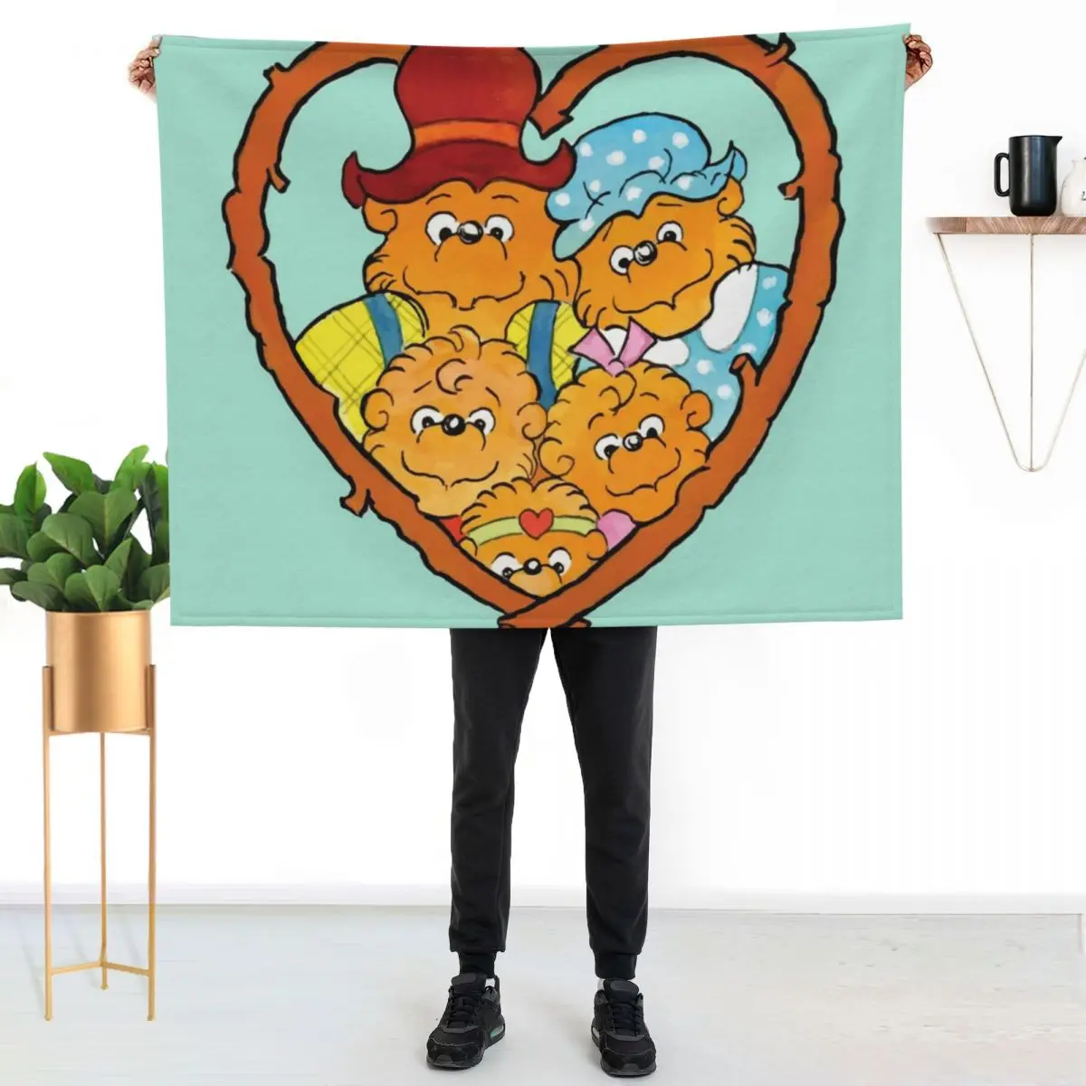 The berenstain bears family Throw Blanket Long Lasting Soft Plush Blanket for Daily Use