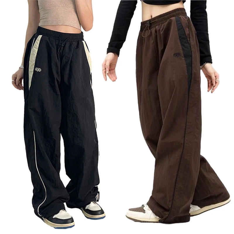 Women Hip Hop Trousers Harajuku All-match Vintage Y2K Baggy Sweatpant Casual Loose High Waist Female Wide Leg Joggers Pants