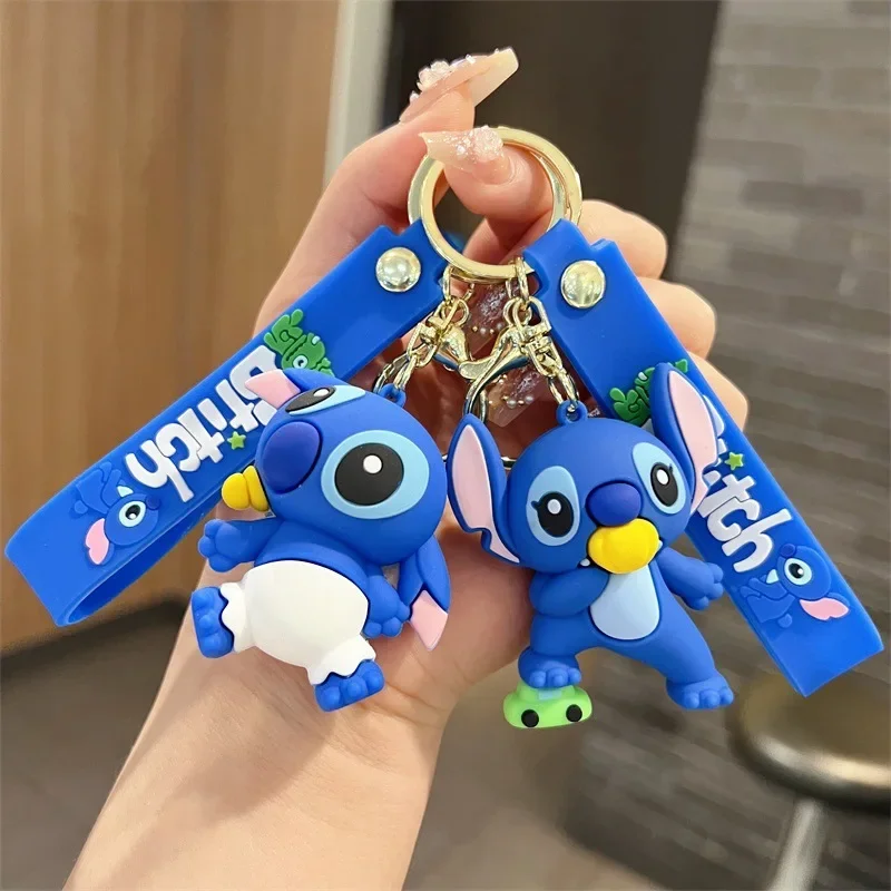 Creative Disney Cartoon Stitch and Scrump Figure Keychain Car Pendant Bag Wholesale Special Gifts Key Holder Tag