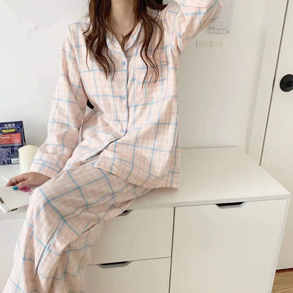 

Long-Sleeved Women's Two-Piece Pajamas Loose Fit Large Size Homewear Suit Cotton Material Soft Fabric Pajama Suit Nursing Wear