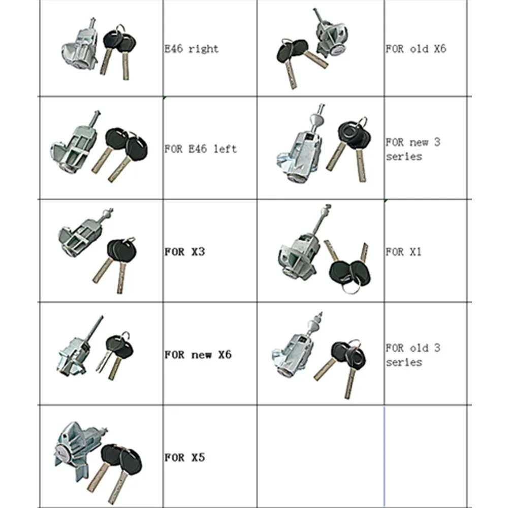 Serratura della porta della chiave dell\'auto serratura della porta sinistra destra lama HU92 per BMW E46 EWS/serie 3 // X1/X3/X5/X6 DOO LOCK