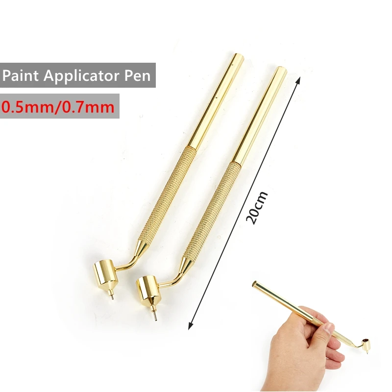 0.5mm/0.7mm Metal Thin Line Fluid Writer Paint Smudger Liquid Writer For Tilting Precision Scale Pen Repair Touch Up Paint Pen