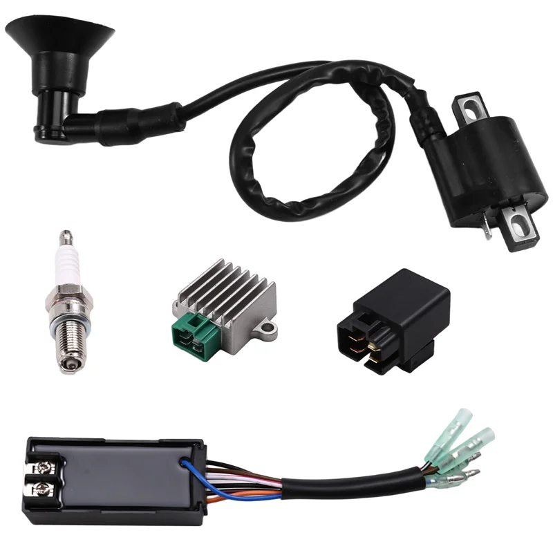 ABQB-5 Pcs Ignition Coil Kit Replacement Ignition CDI Box 0451018 0452187 For Polaris Sportsman 90 2001-2007