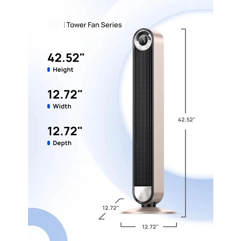 

9 Speeds, Work Alexa/Google Voice Control Floor with 12H Timer, 42 Inch Quiet Bladeless Standing LED Display,