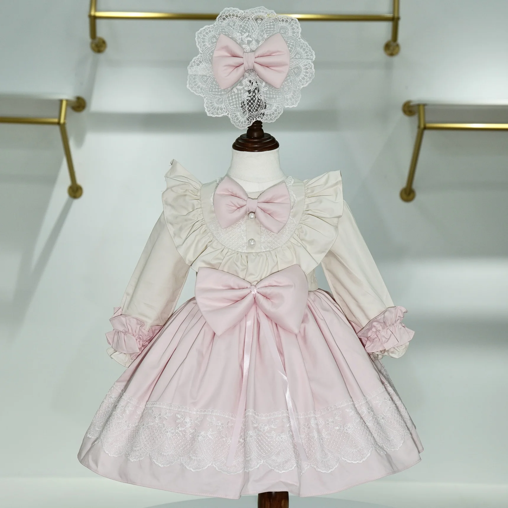 0-12Y Baby Girl Spring Pink Turkish Vintage Princess Dress for Birthday Holiday Easter Photography Eid C76