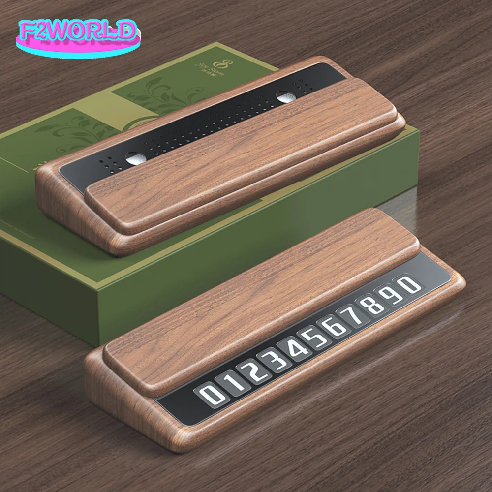 Black Walnut Wood Car Air Freshener Aromatherapy  Mobile Phone Number Plate Car Phone Number Retention Device Car Accessory