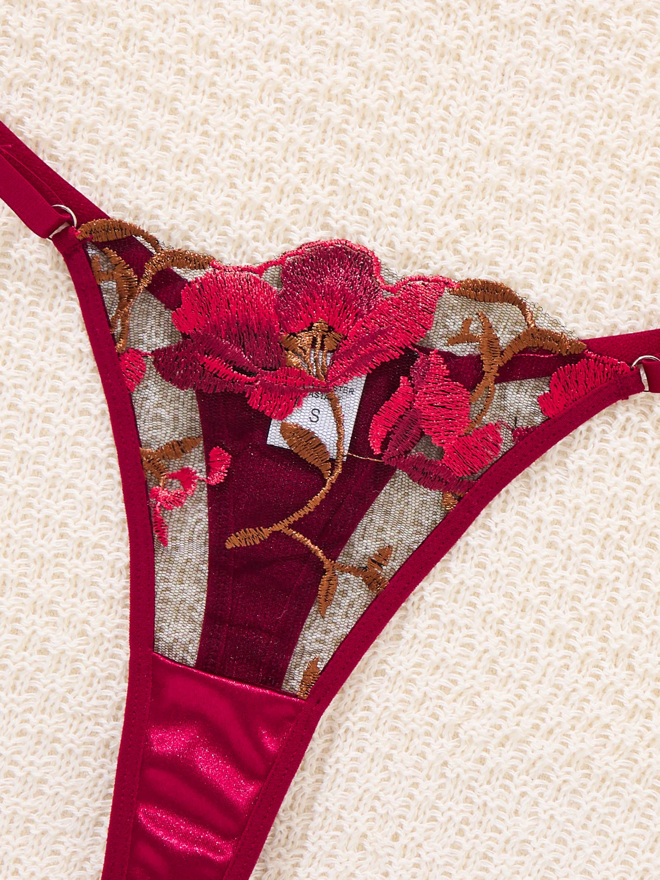 2-قطعة الدانتيل الصدرية مجموعة النساء الأزهار التطريز الملابس الداخلية مجموعة شفافة الوردي اللباس الداخلي مجموعة 2023 مجموعة الملابس الداخلية للنساء ZA825177 #5