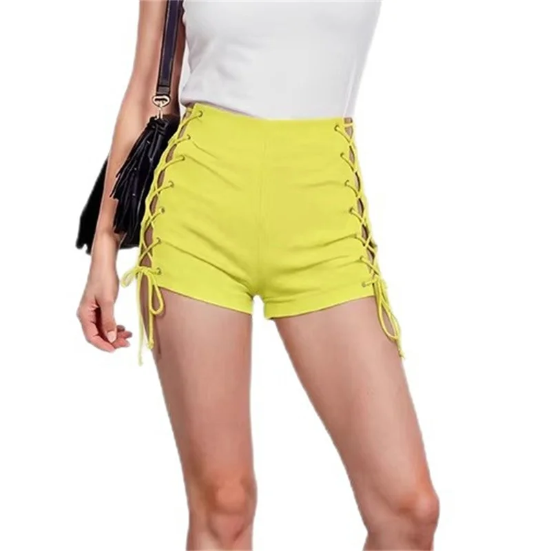 

High Quality Summer Women Fashion Sexy Lace up Denim Shorts New Vintage Mid waist Ripped casual Hot Short Jeans Slim Streetwear
