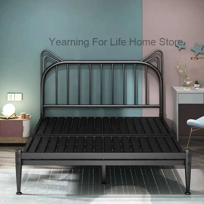 سرير مصمم من الحديد الصيني للفتيات، مكياج بسيط، سرير مزدوج مريح للأميرة، أثاث صالونات التجميل غير عادي لغرفة نوم الزفاف #2