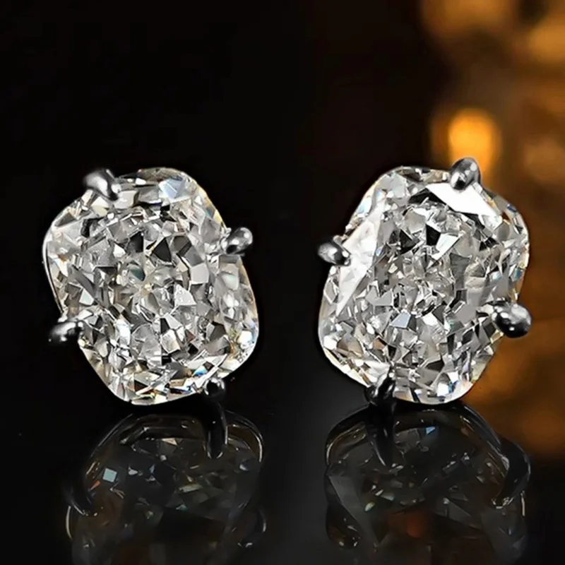 Huitan Women Stud Earrings Gold Color Inlaid Big White CZ Simple Style Party Daily Accessories Fashion Versatile Wedding Jewelry image 5