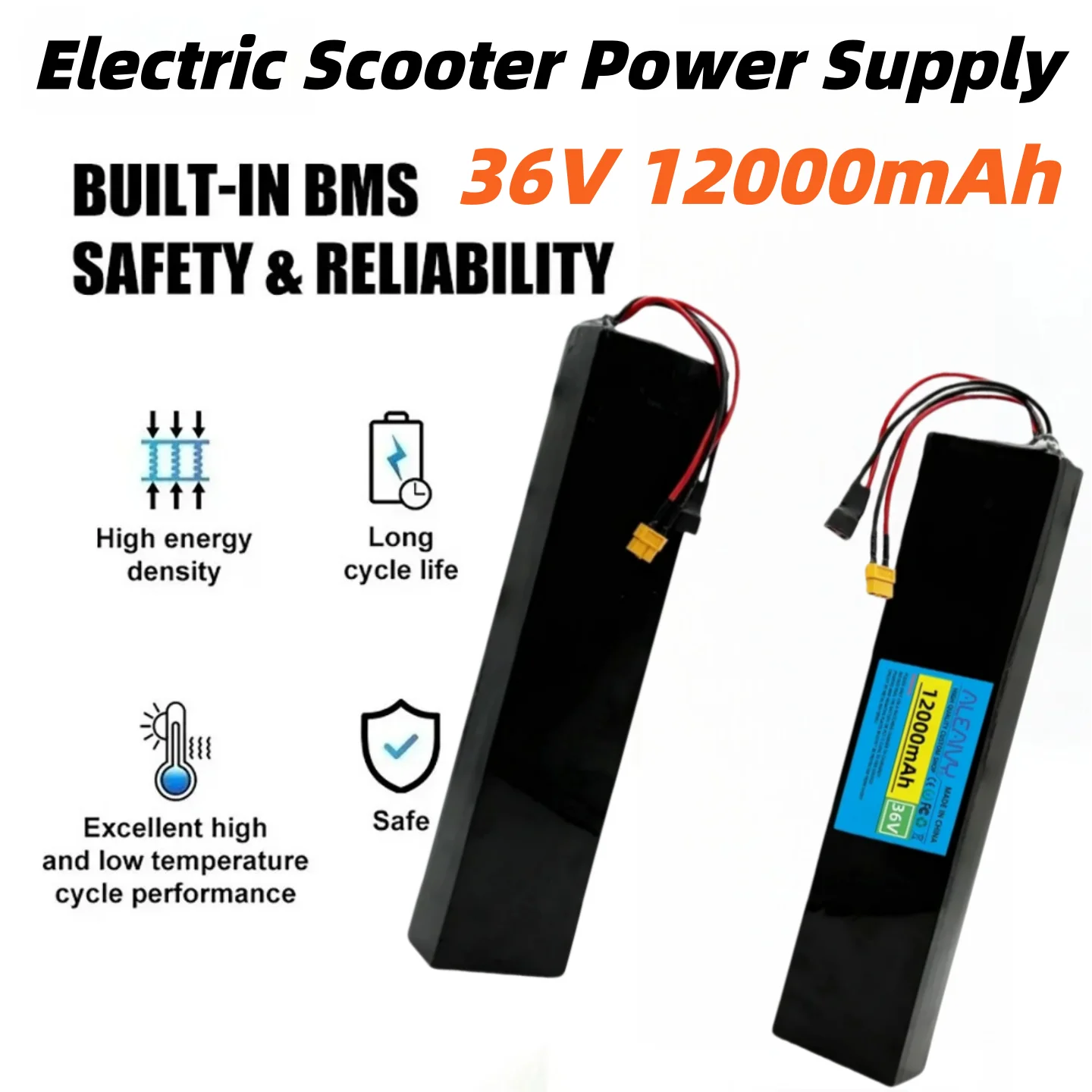

18650 Lithium Battery Pack Rechargeable 10S4P 36V 12000mAh with BMS, for 500W 700W Electric Longboard Replacement Parts