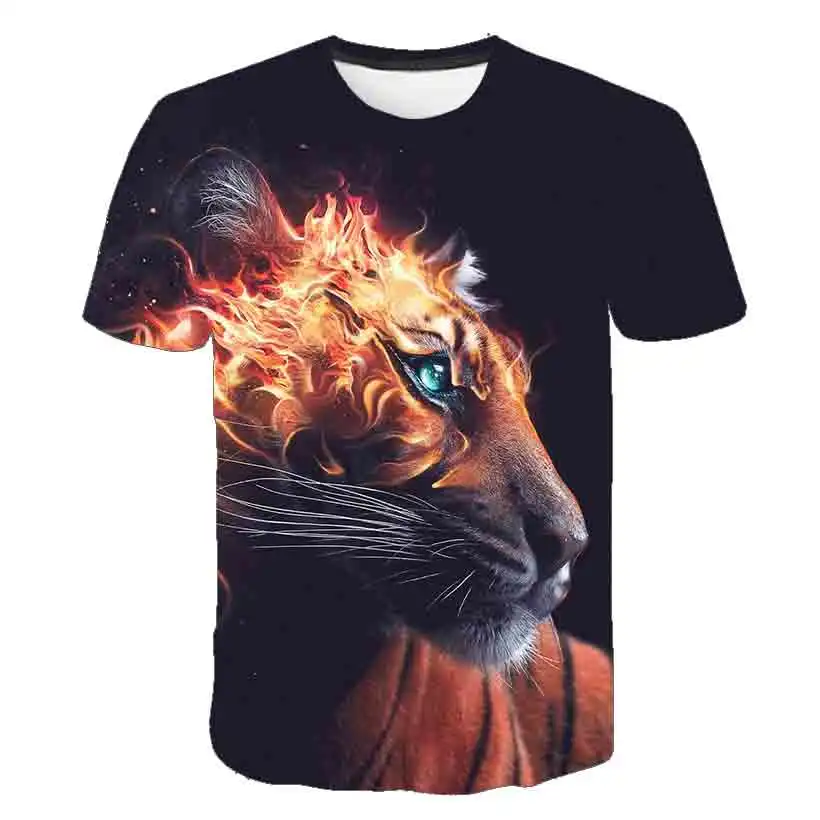 New Tiger 3d Printing Men Ladies Kids T Shirts Funny Fashion Cool Animal Print Top Breathable Lightweight Summer Short Sleeves