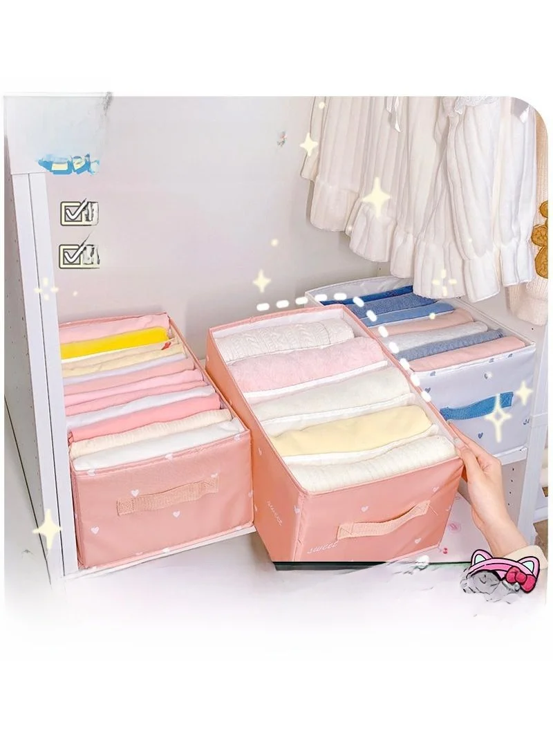 

Winter Clothes Storage Box Polyester Layered Drawer Organizer Sweater Pants Divided Compartments Foldable Household Storage Bin