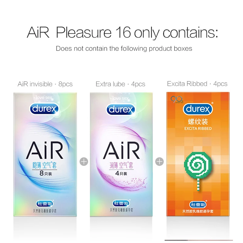 Durex AiR Invisible Ultra-thin Condom Natural Latex Rubber Penis Sleeve Adult Products for Men Sexual Toys Intimacy Goods