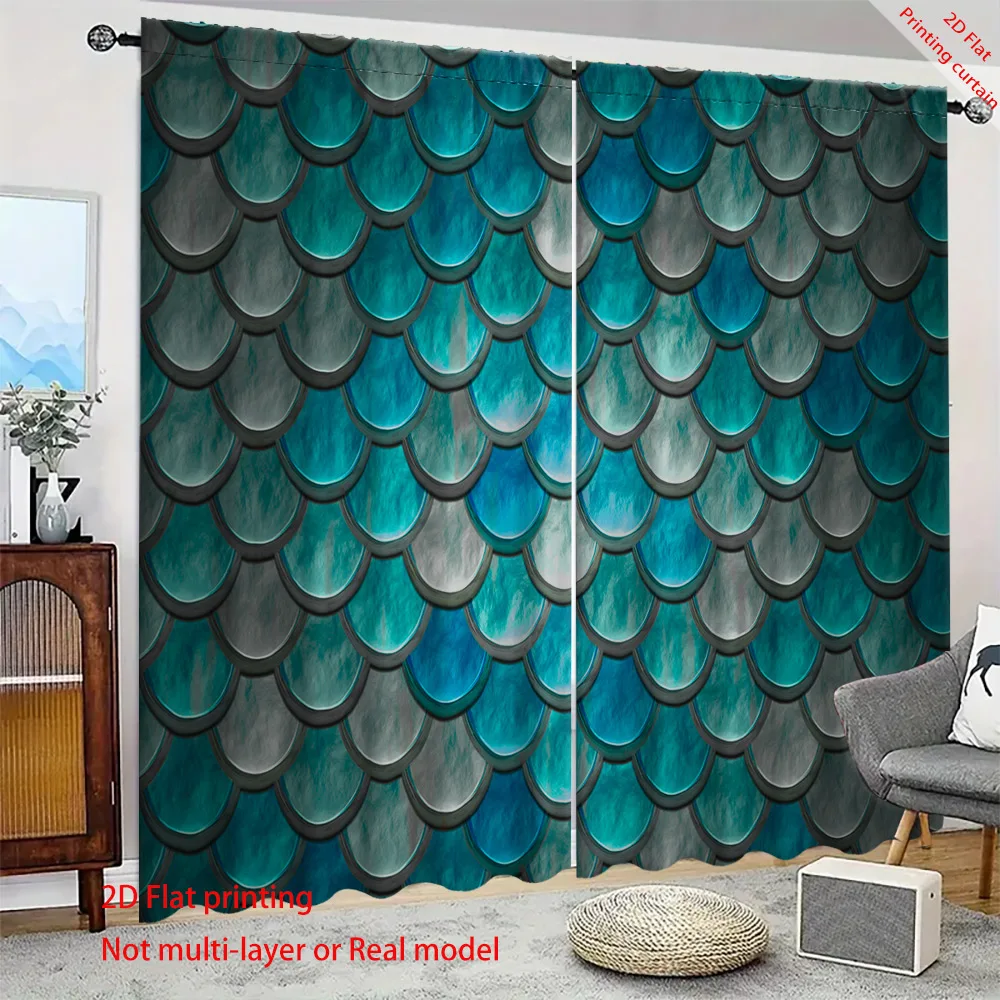 

Fish scale printed curtains, zebra patterned sunshades, dormitory, office, bedroom, living room, balcony, home decoration