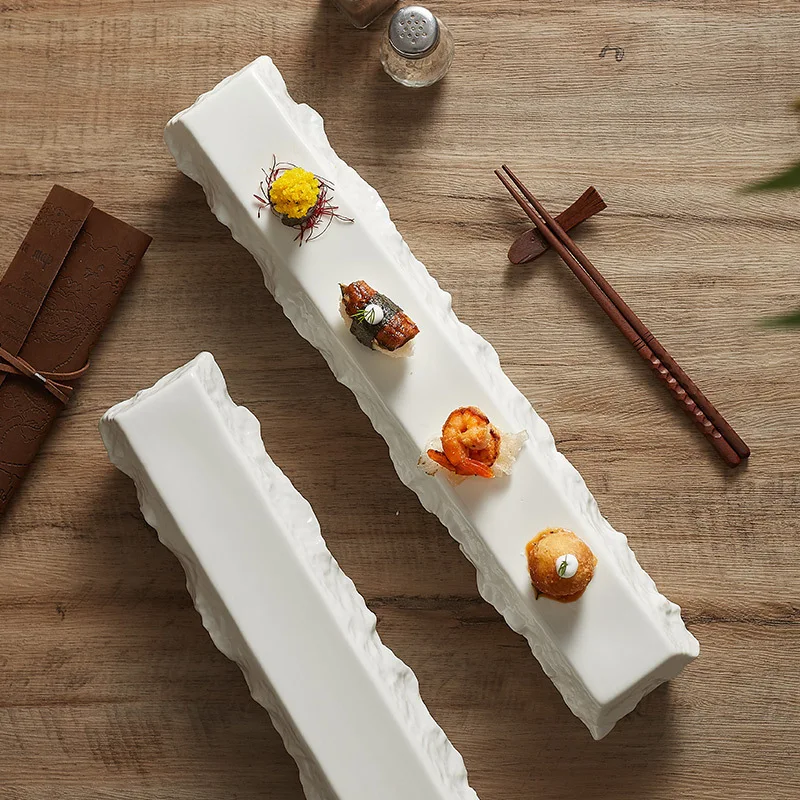 Rectangle Insulation Plate Sashimi Plate Decoration Premium Hotel Restaurant Tableware Sushi Flat Plate Tray