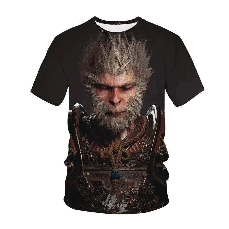 Summer New Cartoon Anime Monkey Graphic T-shirt For Men 3D Printed Trend Hot Selling Personality Round Neck Short Sleeve Tees