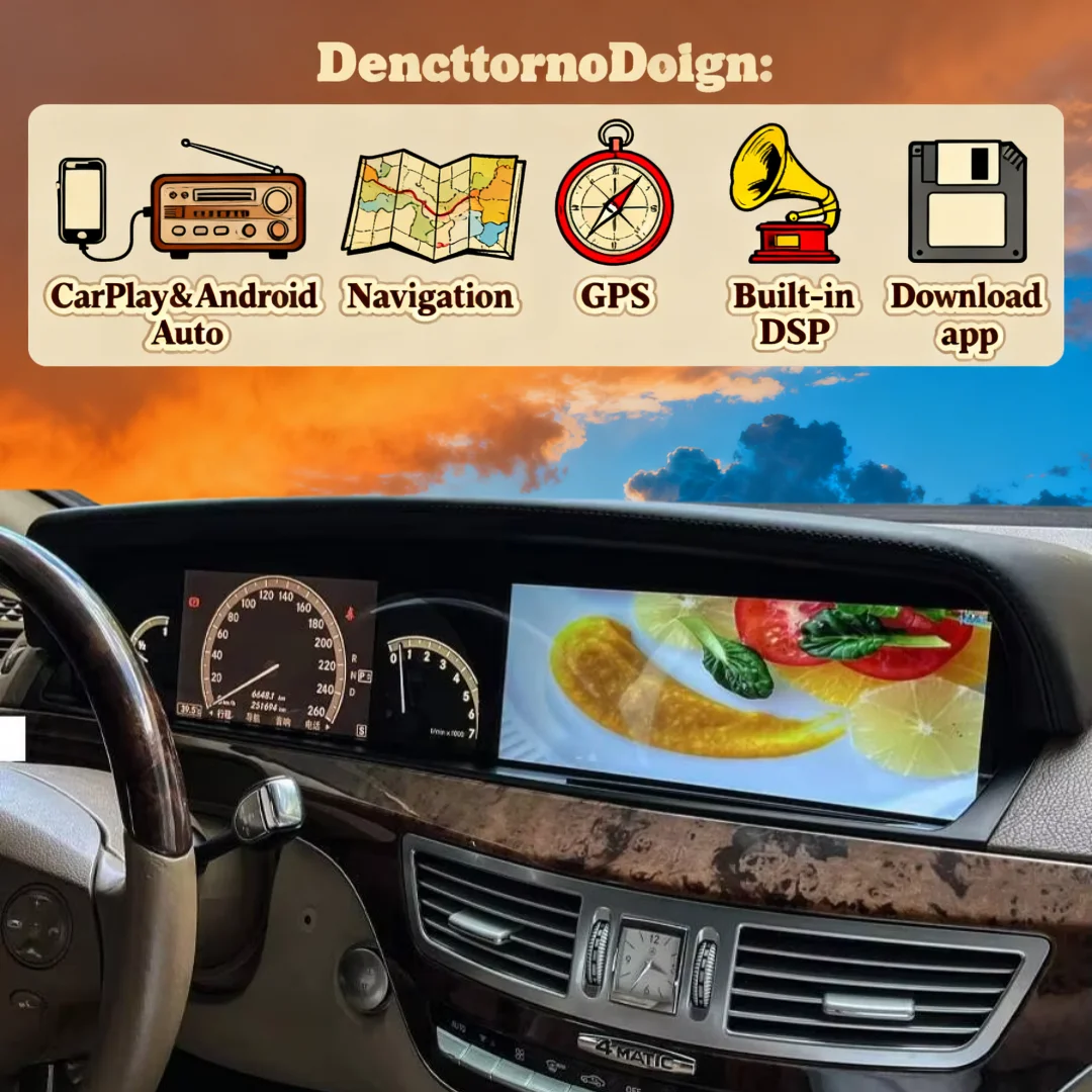 

Двухэкранный мультимедийный комплекс для Mercedes-Benz S/CL-Class W221 W216 2005-2013 с беспроводным CarPlay, GPS-навигацией, Android-радио и Hi-Fi аудиосистемой