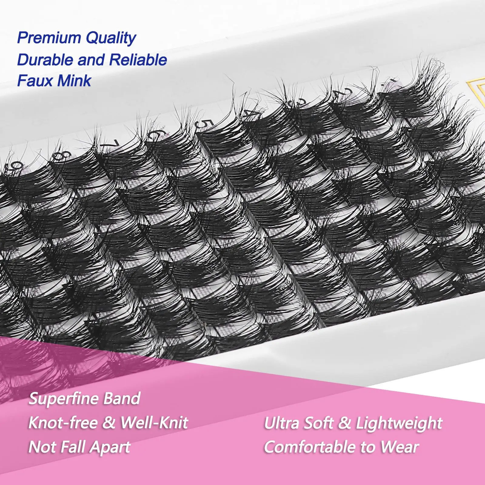 Soft Fluff Individual Cluster Lashes Faux Mink Dramatic Lash Clusters D Curl Long Wispy DIY Eyelash Extension at Home