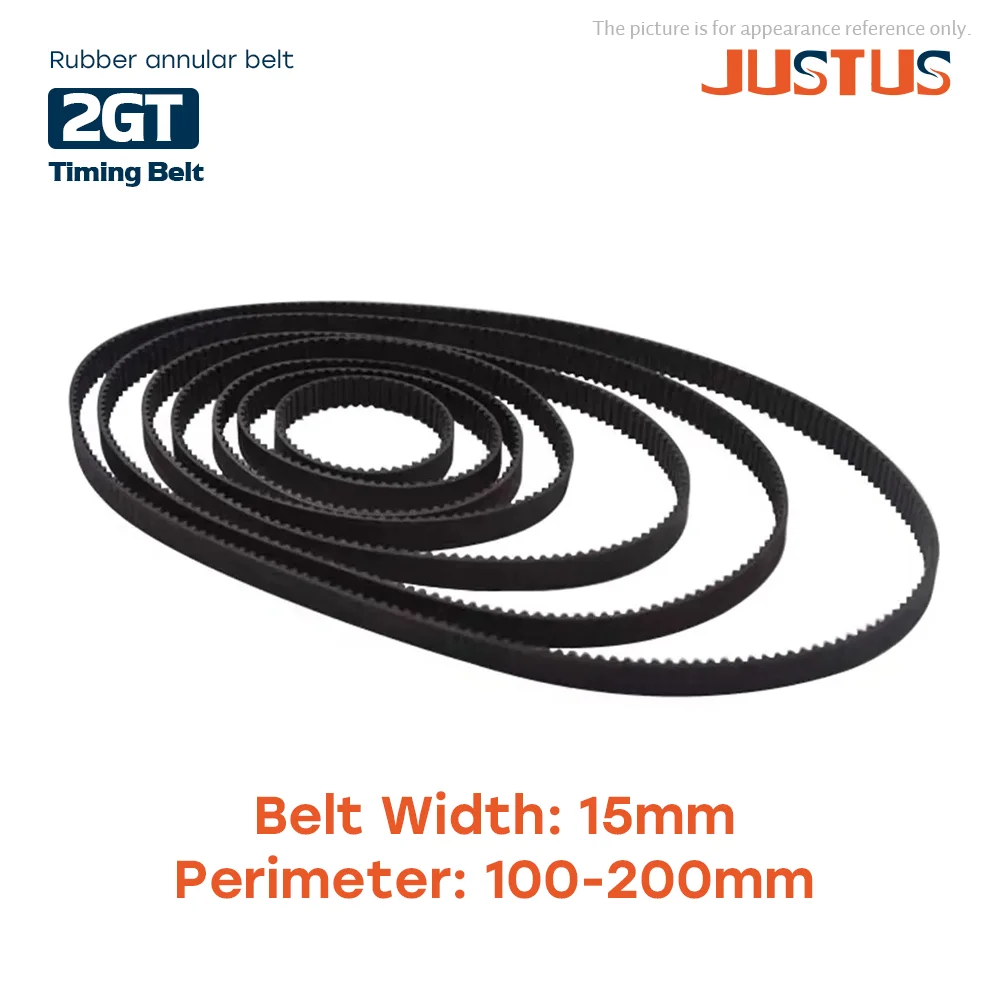 

GT2 Rubber Timing Belt 2GT Closed-loop Synchronous Bandwidth 15mm Perimeter 100-200mm Are Suitable For 3D Printers