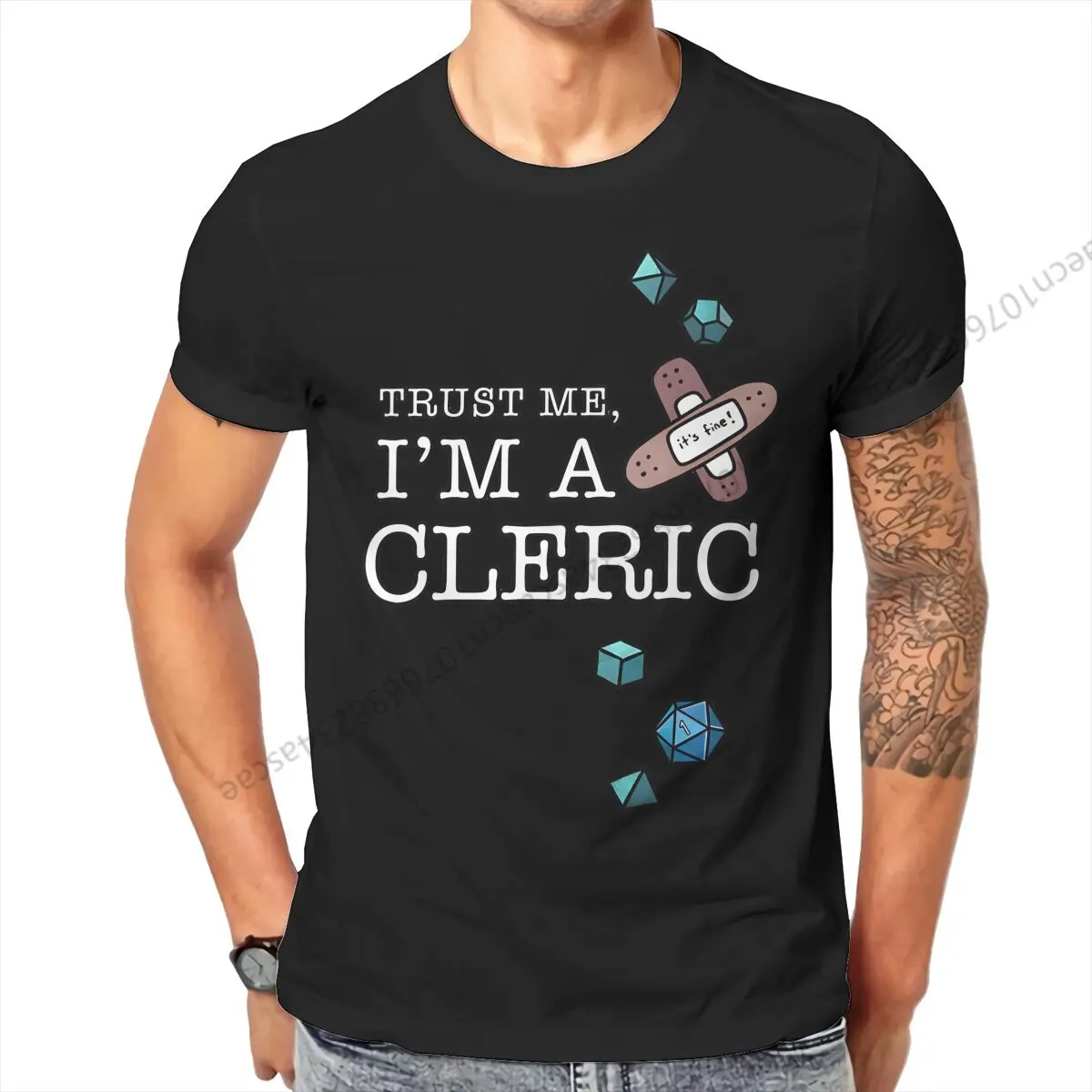 DND Trust Me I'm A Cleric Tshirt Homme Men's Tees Cotton T Shirt For Men