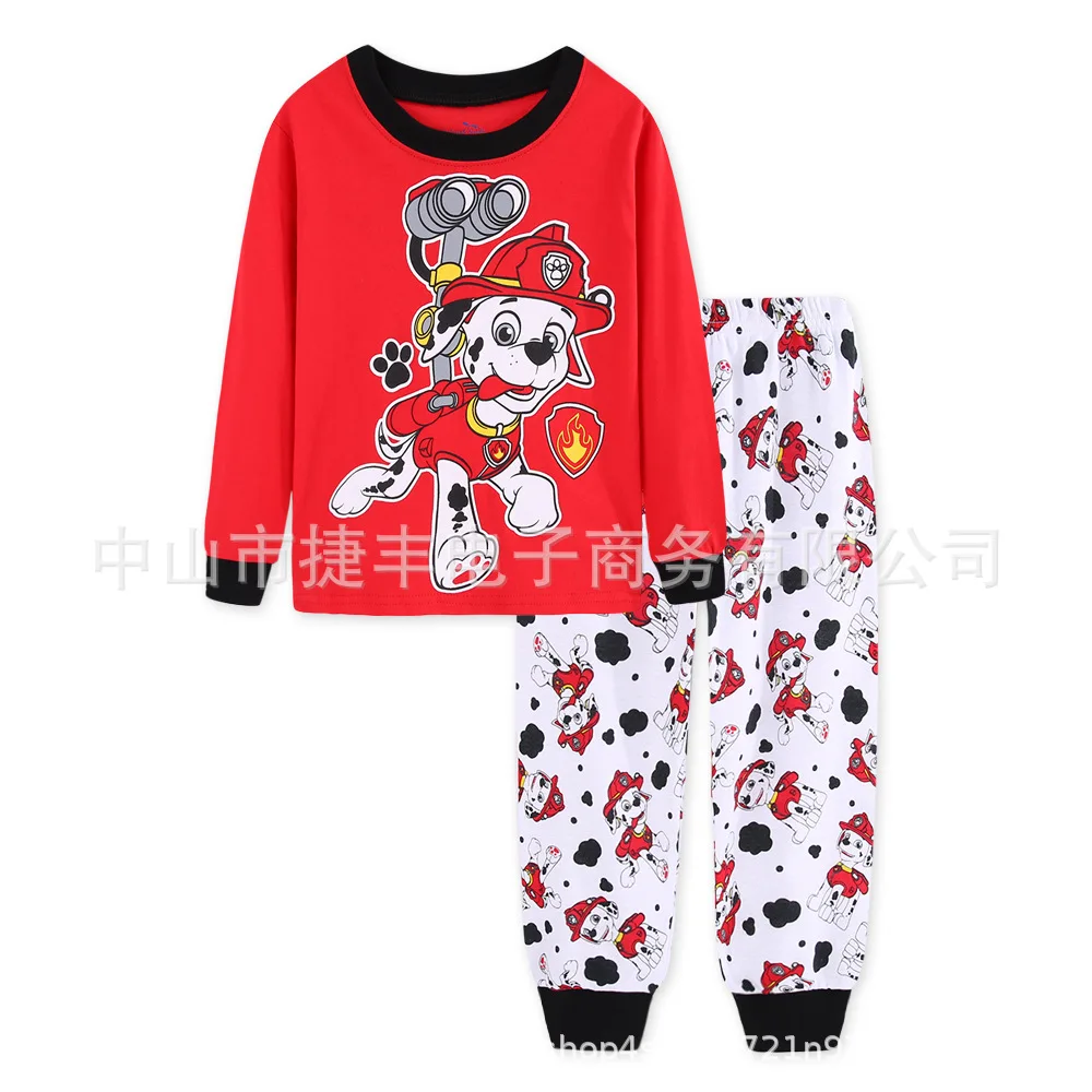 2pcs Paw Patrol Cartoon Pajamas Suit Chase Marshall Rocky Skye Children Long Sleeve Anime Home Clothes Boys Girls Gifts Apparel