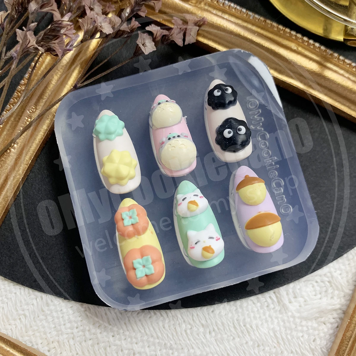 Super cute,clear silicone mold, Totoro nail art mold. transparent silicone nail mold.
