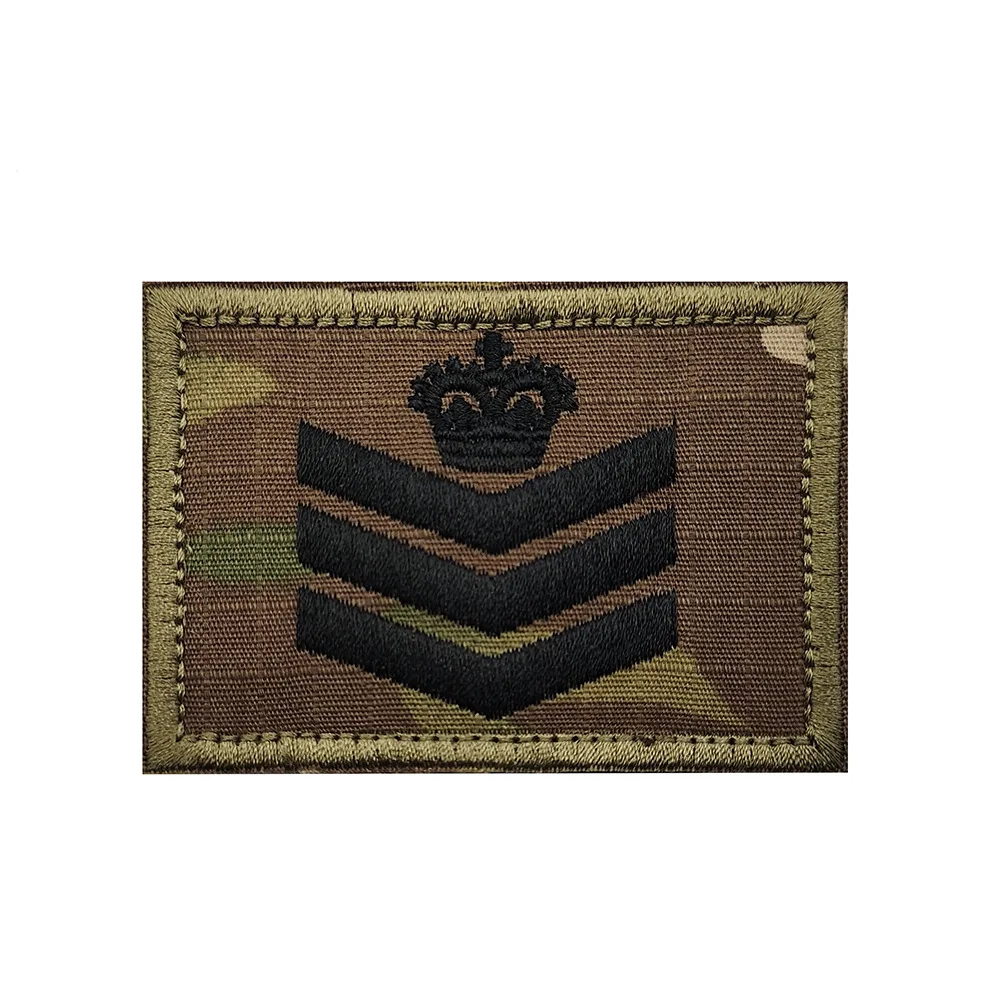 1pc Embroidered Camouflage Grade Badge Military Armband Military Rank with Backpack Hook Loop Patches for Clothing