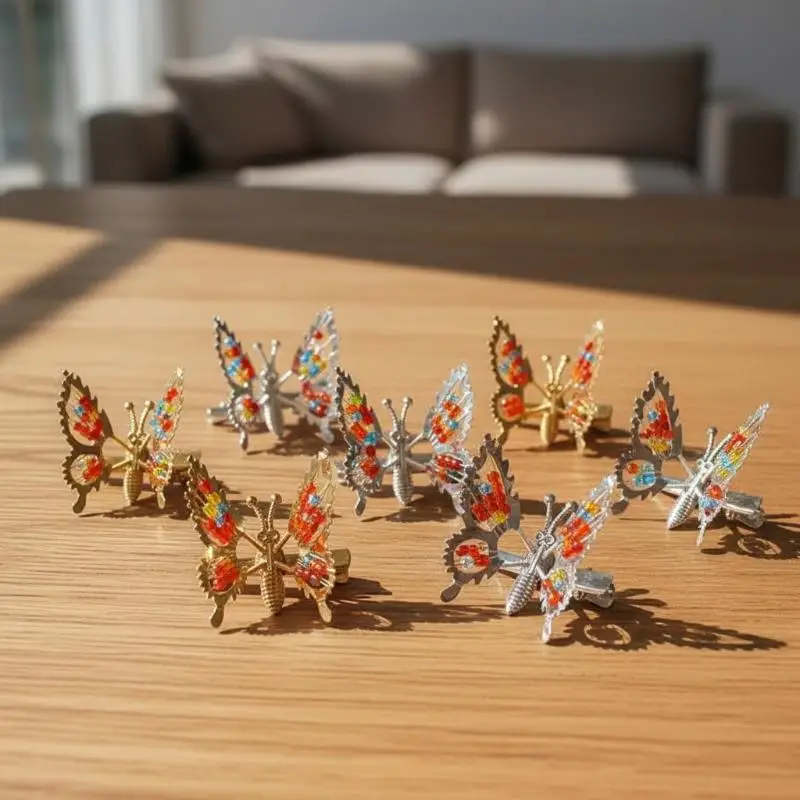 12PCS 3D Moving Butterfly Hair Clips Metal Moving Wings Butterfly Hair Accessories Hair Clips Barrettes For Women Girls Kids