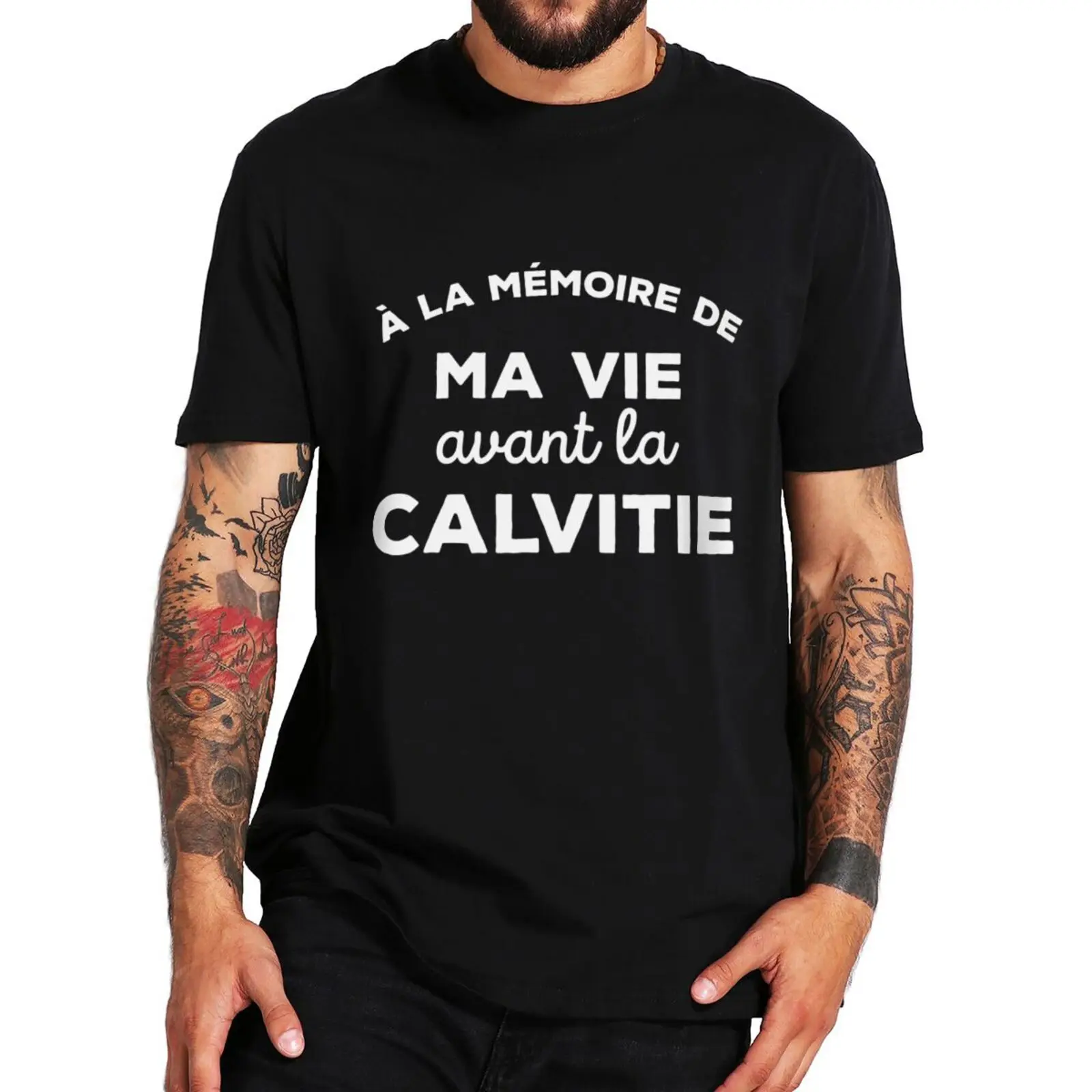 Male tshirt Have Memories Of My Life Before Hair Loss T Shirt Funny French Texts Humor Bald Gift Tops Cotton Casual T-shirts