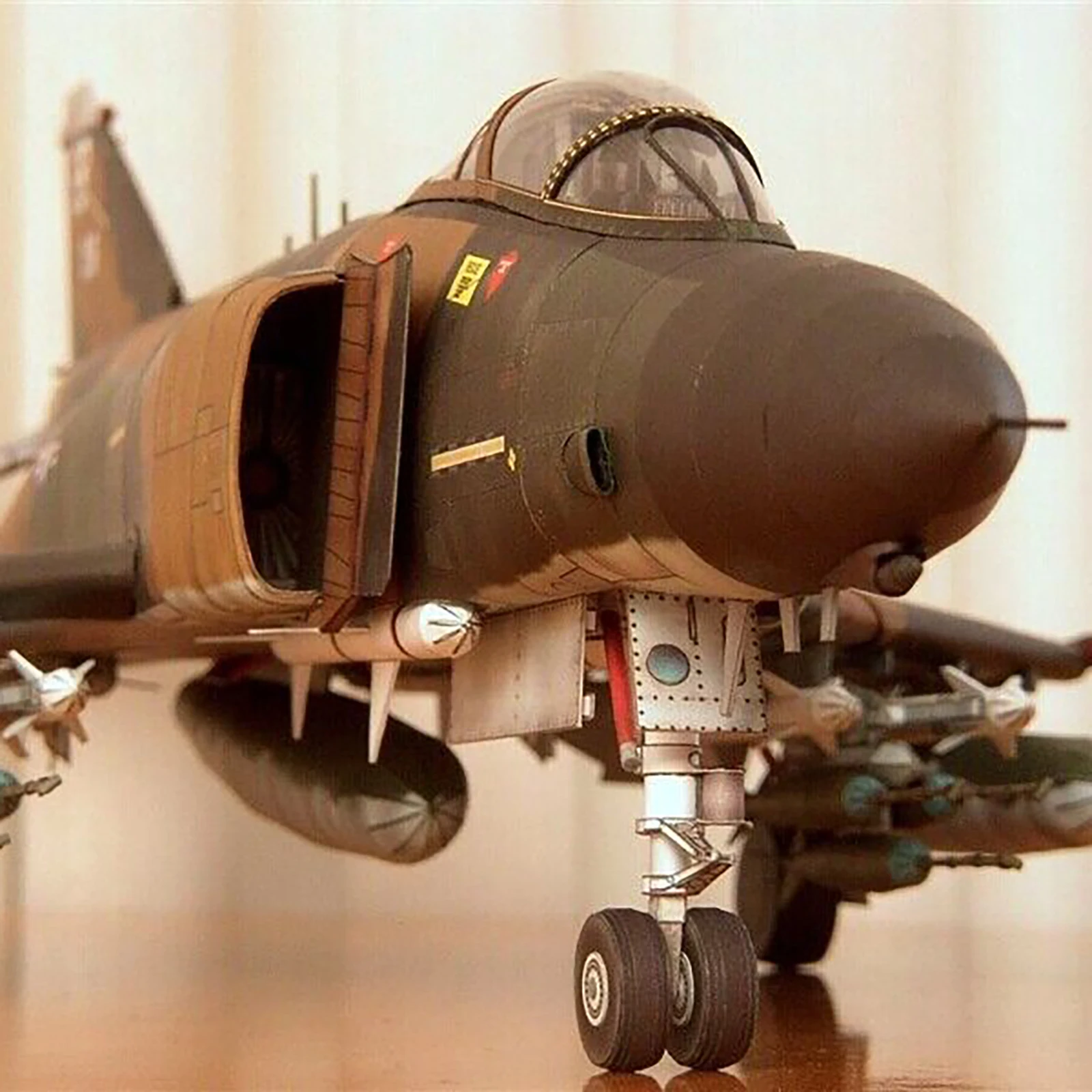 1/33 Scale US F-4B Fighter Paper Model Unassembled Set Military Aircraft Paper Puzzle Kit Unassembled Airplane Models Toys Gifts