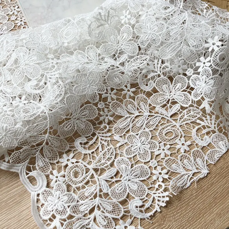 high quality Water soluble hollow lace tissu floret embroidery tela Clothing skirt wedding dress shooting background fabric