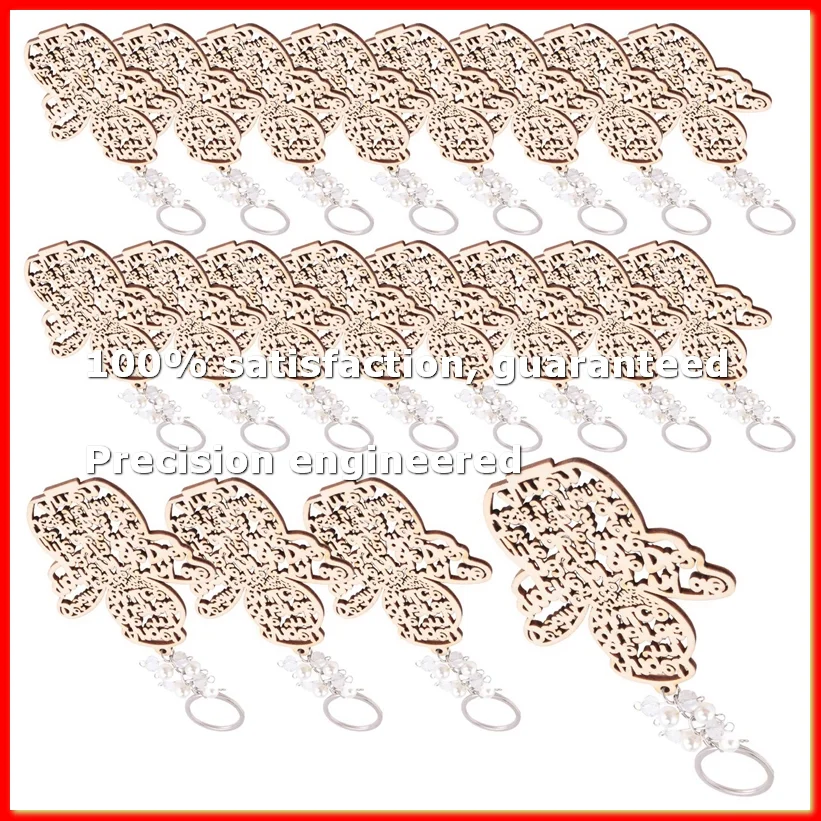 ●20Pcs Baptism Angel Key Ring Baptism Wood Keychain Baptism Favor Baptismal Souvenirs Communion Favors for Boy or Girl