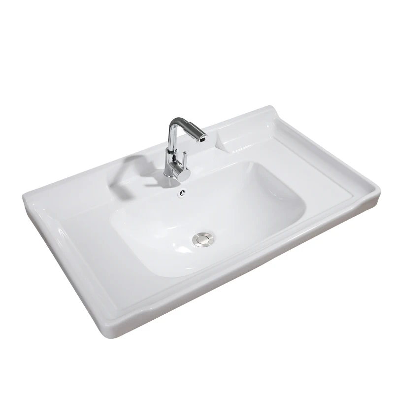 Factory Direct 2026 Ceramic laundry basin with rubbing board, bathroom countertop, mid-table basin, semi-embedded wash basin, ho