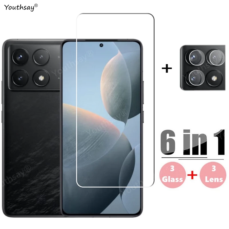 

Full Gule Glass For Poco F6 Pro Tempered Glass For Xiaomi Poco F6 Pro Screen Protector Protective Phone Lens Film Poco F6 Pro