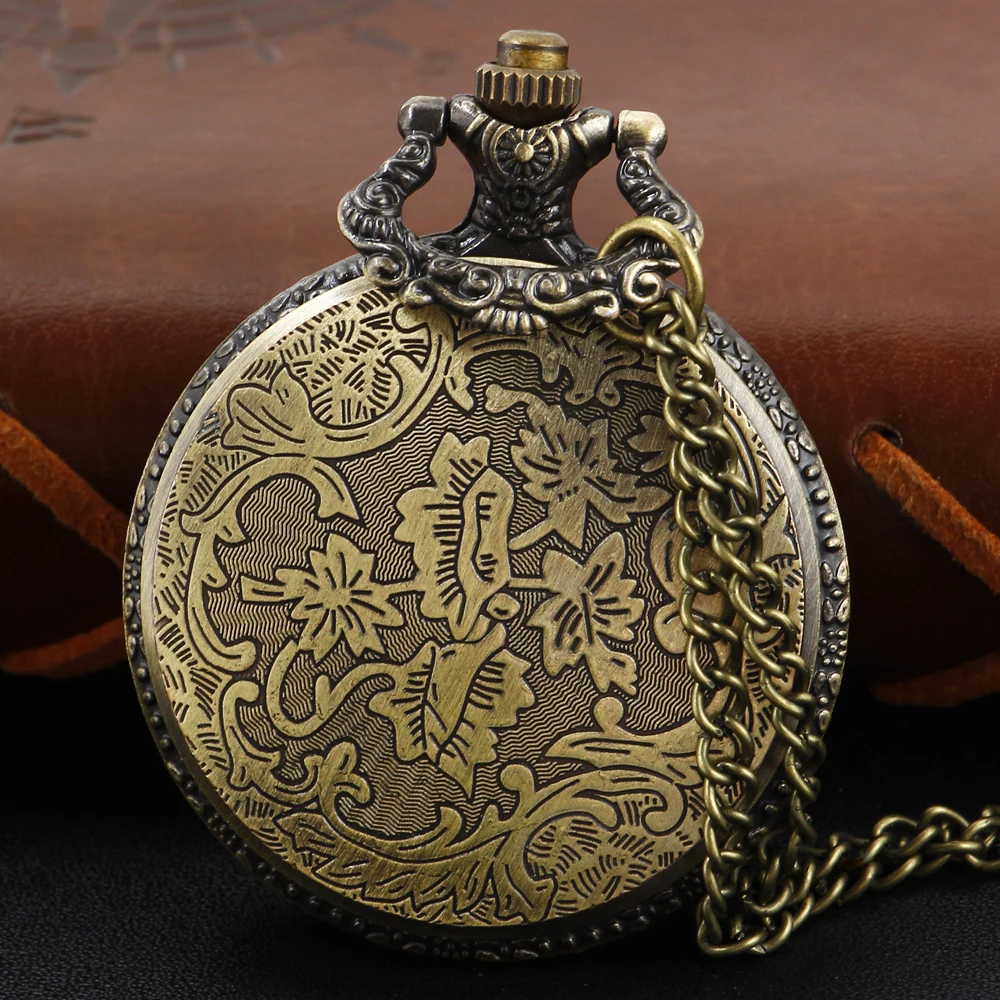 Antico orologio da tasca al quarzo smeraldo vuoto a forma di sole, collana con ciondolo Vintage, bracciale, orologio da uomo e da donna, regalo