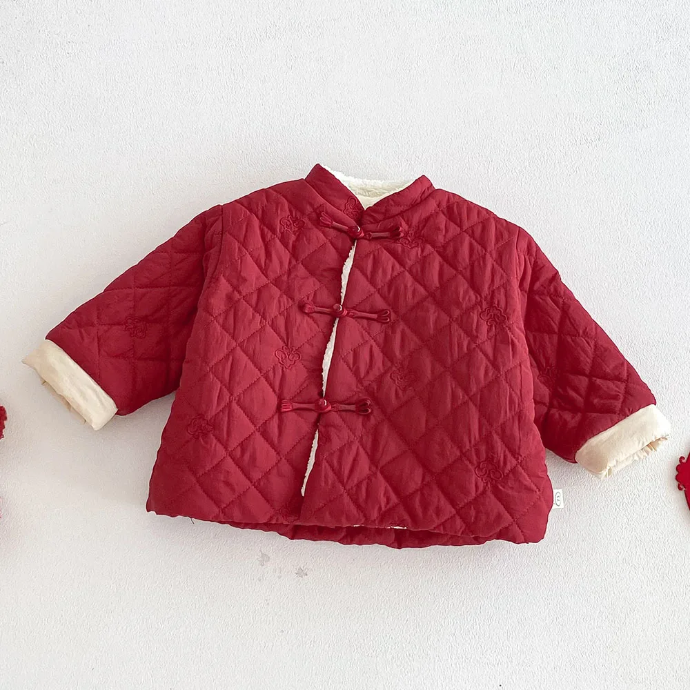 معاطف شتوية للفتيات من الصوف ملابس صينية تقليدية دافئة سترات خارجية للأطفال الصغار لعيد الميلاد ورأس السنة الجديدة #5