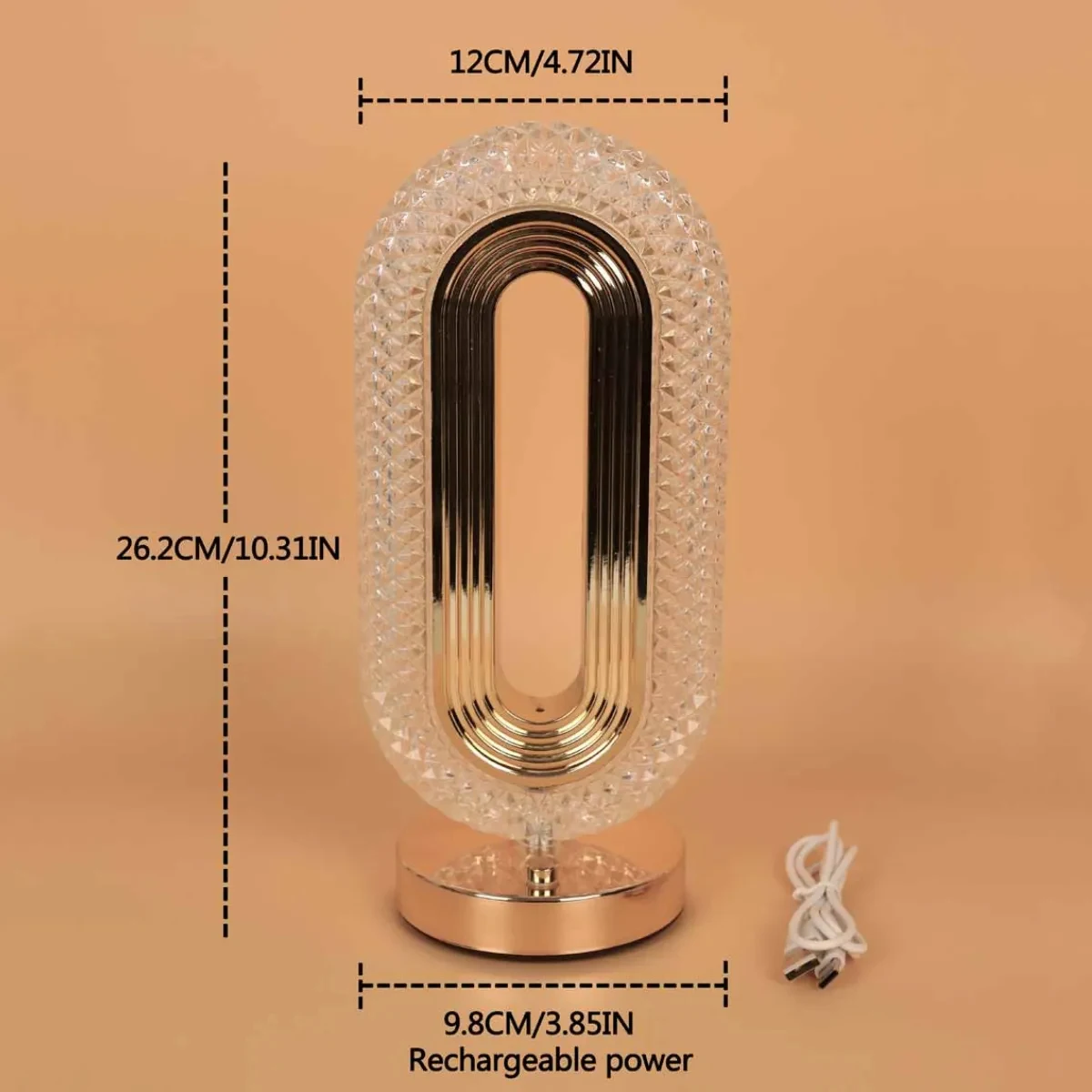 Crystal Oval Table Lamp led small night light street diy Snowy Flowing Hemp snow night-light convenient-light bedroom-girl-light
