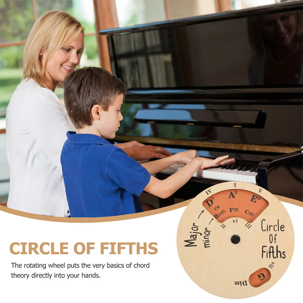 

2Pcs Wooden General Guitar Accessories Tools Circle Of Fifths Musical Instrument Brown Small Desk Accessories Guitar Parts