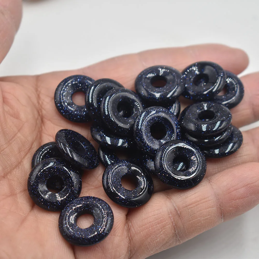 Modische, hochwertige, sortierte Naturstein-Gogo-Donut-Anhänger, Perlen 18mm für Schmuckherstellung, Großhandel 12 Stück/Los, kostenlos. – Detail 26