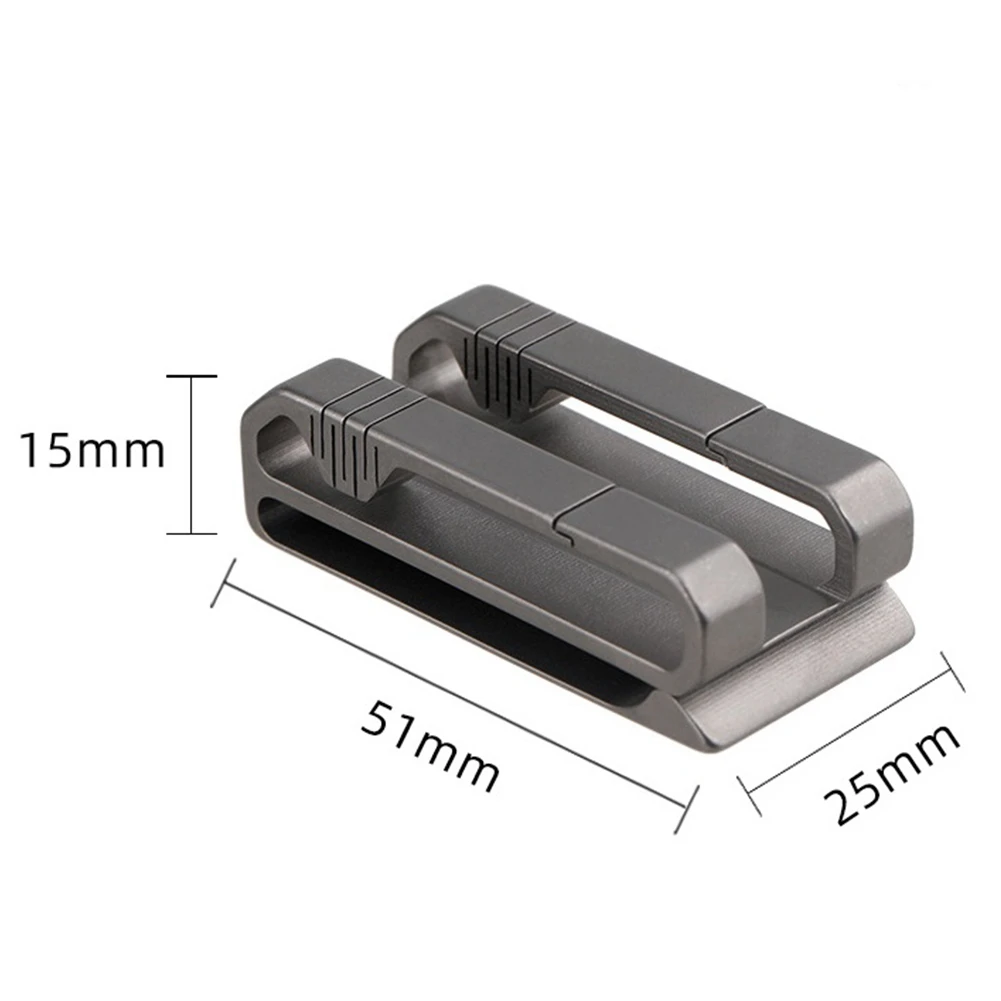 Moschettone a Clip in lega di titanio fibbia per cintura a doppia Clip sport all\'aria aperta portachiavi in vita strumenti tascabili ciondolo